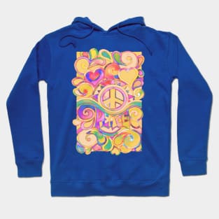 Pastel Peace and Love Art Hoodie